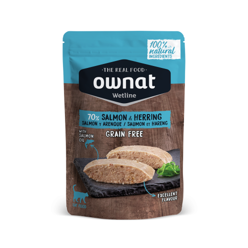 OWNAT Wetline 85g Grain Free ((Salmon & Herring)) 無穀物主食濕包 三文魚+鯡魚 85克 (57002)